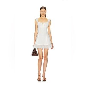 New Helsa Voile Faire Mini Dress in Ivory